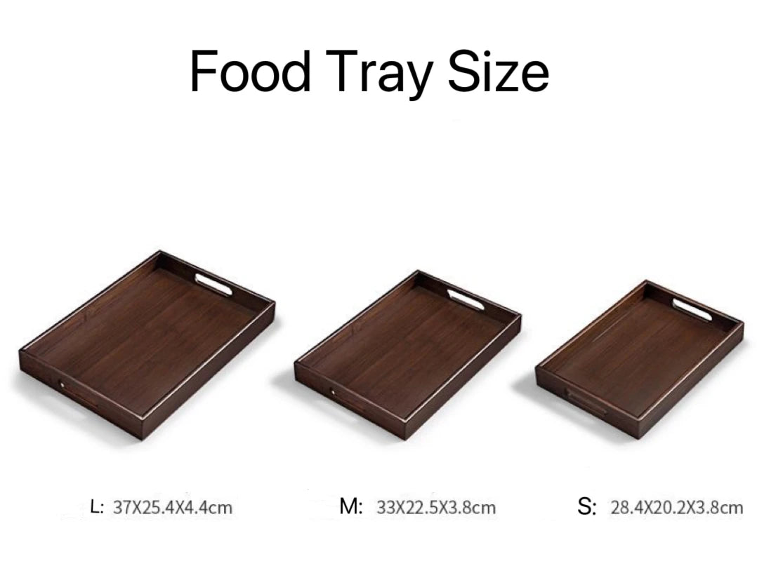 Wooden Food Tray Solid Wood Serving Tray With Handle Rectangular Wooden Dinner Bread Fruit Food Plate