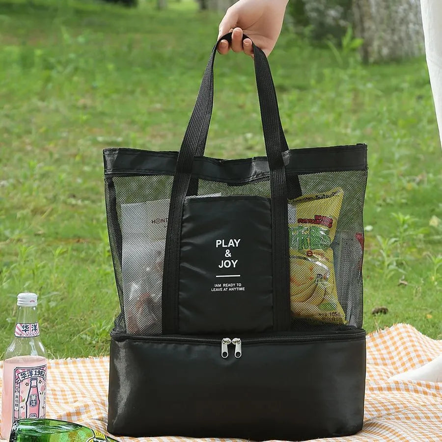 Tote Waterproof Bento Bag Swimming Bag Travel Storage Beach Bags Insulated Double Layer Picnic Ice Bags