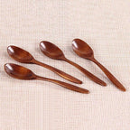 5pcs High Quality Wooden Soup Spoon Simple Design Durable Kitchen Utensil for Cooking Serving and Home Dining Tableware