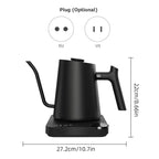 Gooseneck Electric Kettle 0.9L Temperature Control Stainless Steel Inner Heating 1200W Electric Kettles Anti-dry Protection