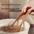 Teak Wooden Ladle Spoon Kitchen Serving Spoon With Back Hooks Non-stick Wooden Soup Ladle   For Cooking Serving And Stirring