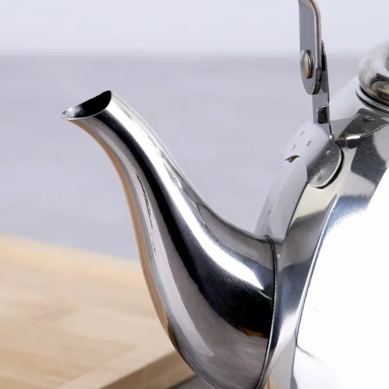 1/1.5/2L Stainless Steel Kettle Tea Pot with Filter Large Capacity Flower Teapot Suitable for Gas Stove Electric Ceramic Furnace