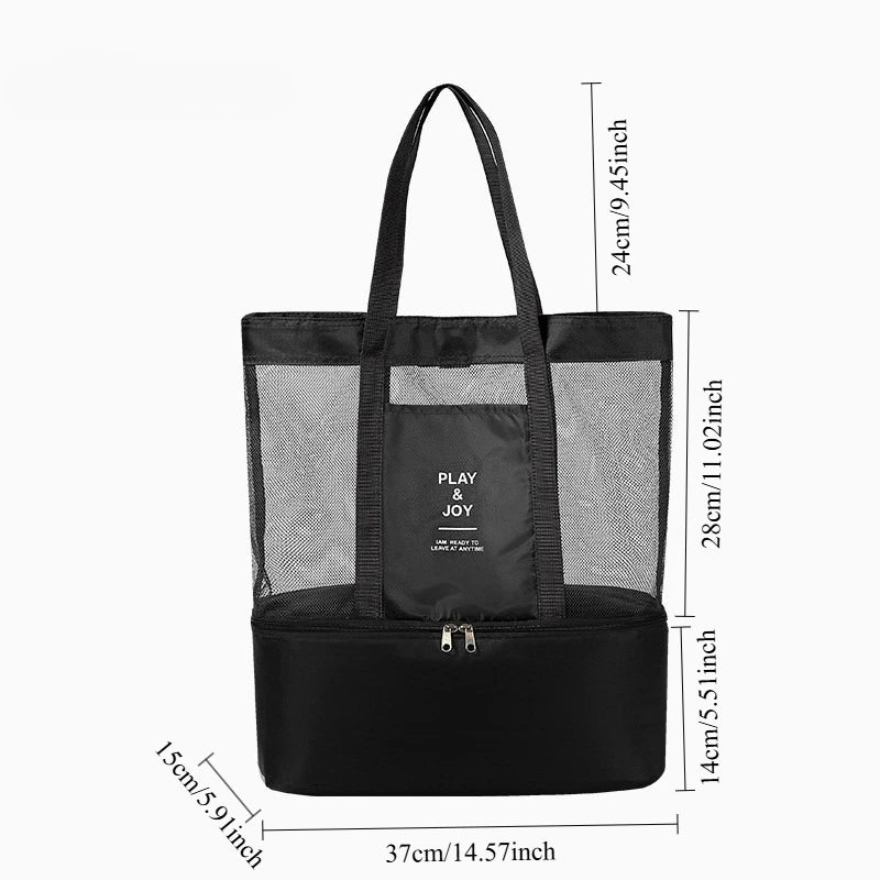 Tote Waterproof Bento Bag Swimming Bag Travel Storage Beach Bags Insulated Double Layer Picnic Ice Bags