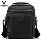 Men's Cowhide Shoulder Bag Casual Crossbody Bags Full Grain Leather Multifunctional Ipad Messenger Handbag Quality