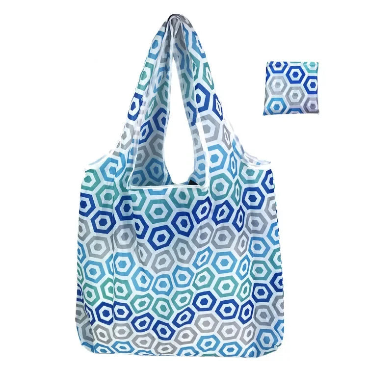 Tote Bags Flower Print Women's Grocery Handbags Outdoor Foldable Shopper Eco Shopping Bag Reusable Storage Bag Organizer Bags