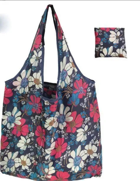 Tote Bags Flower Print Women's Grocery Handbags Outdoor Foldable Shopper Eco Shopping Bag Reusable Storage Bag Organizer Bags