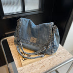 Denim bag women 2025 New fashion casual shoulder bags large capacity Tote Bag class commuting crossbody Bags for women bolsa sac