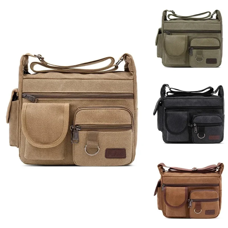 Men Canvas Shoulder Bags Casual Tote Travel Men's Crossbody Bag Luxury Messenger Bags Fashion High Quality Handbag