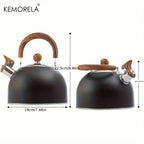 1PCS 2.5L Stainless Steel Whistle Kettle With Heat-Resistant Handle Thickened Outdoor Camping Kettle for Gas & Induction Cooker