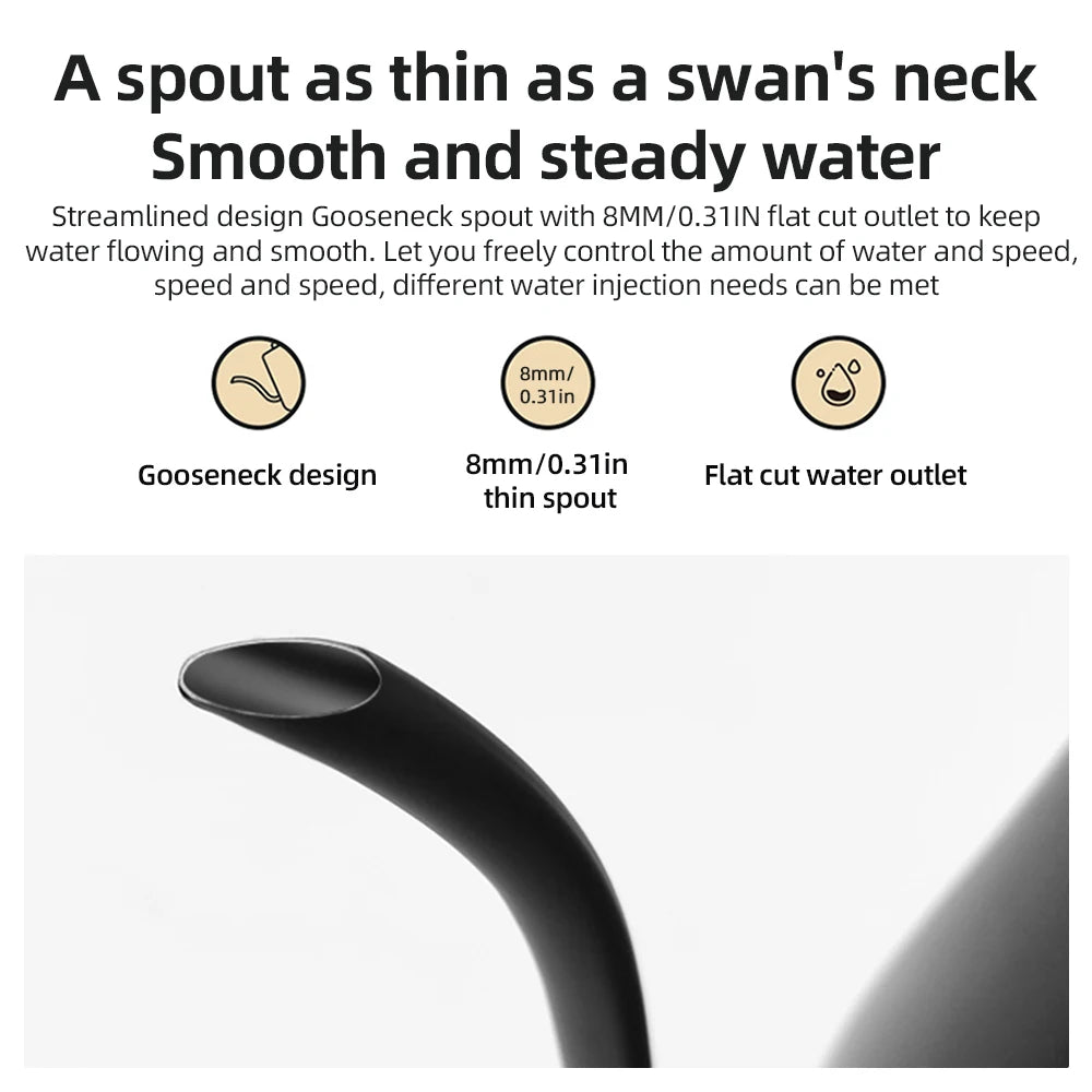 Gooseneck Electric Kettle 0.9L Temperature Control Stainless Steel Inner Heating 1200W Electric Kettles Anti-dry Protection