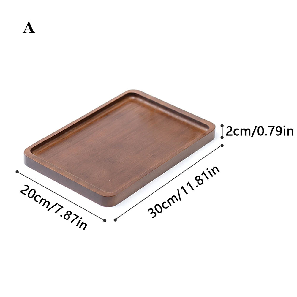 Wooden Serving Tray with Handles Bamboo Tea Tray Food Tray for Breakfast Coffee Dessert Snack Platter Home Coffee Table