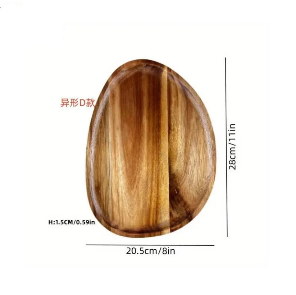 Japanese solid wood fruit plate factory wholesale wooden tray multi-size high-value fruit tray snack plate