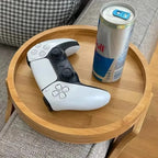 Sofa Tray Table Sofa Handrail Clip-on Tray Made Solid Wood Portability TV Food Multifunctional Portable Foldable Circular Tray