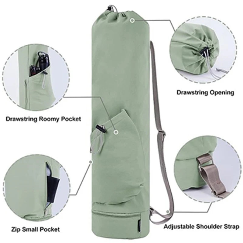 Yoga backpack, large capacity yoga mat bag, waterproof, adjustable shoulder straps, breathable sports bag, portable multifunction