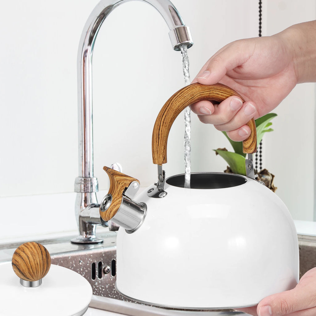 3/2L Tea Kettle with Anti-scald Handle Rustproof Whistling Tea Kettle Food Grade Stainless Steel Stove Top Tea Kettle