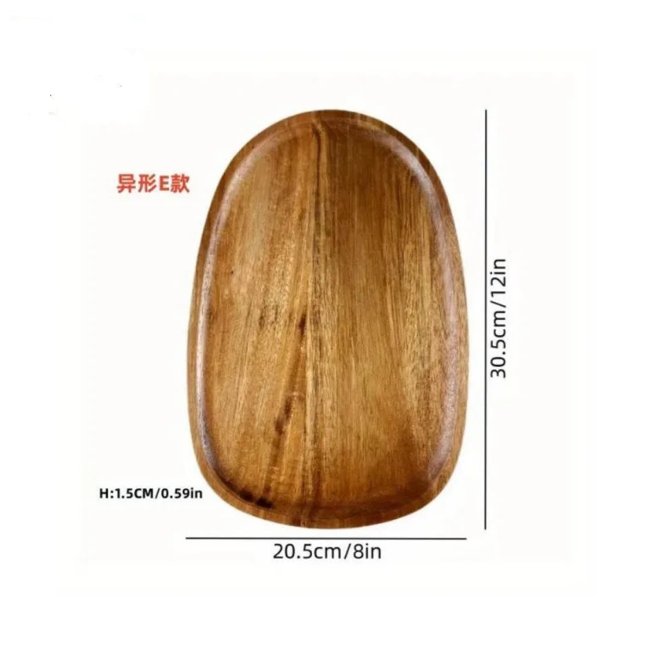 Japanese solid wood fruit plate factory wholesale wooden tray multi-size high-value fruit tray snack plate