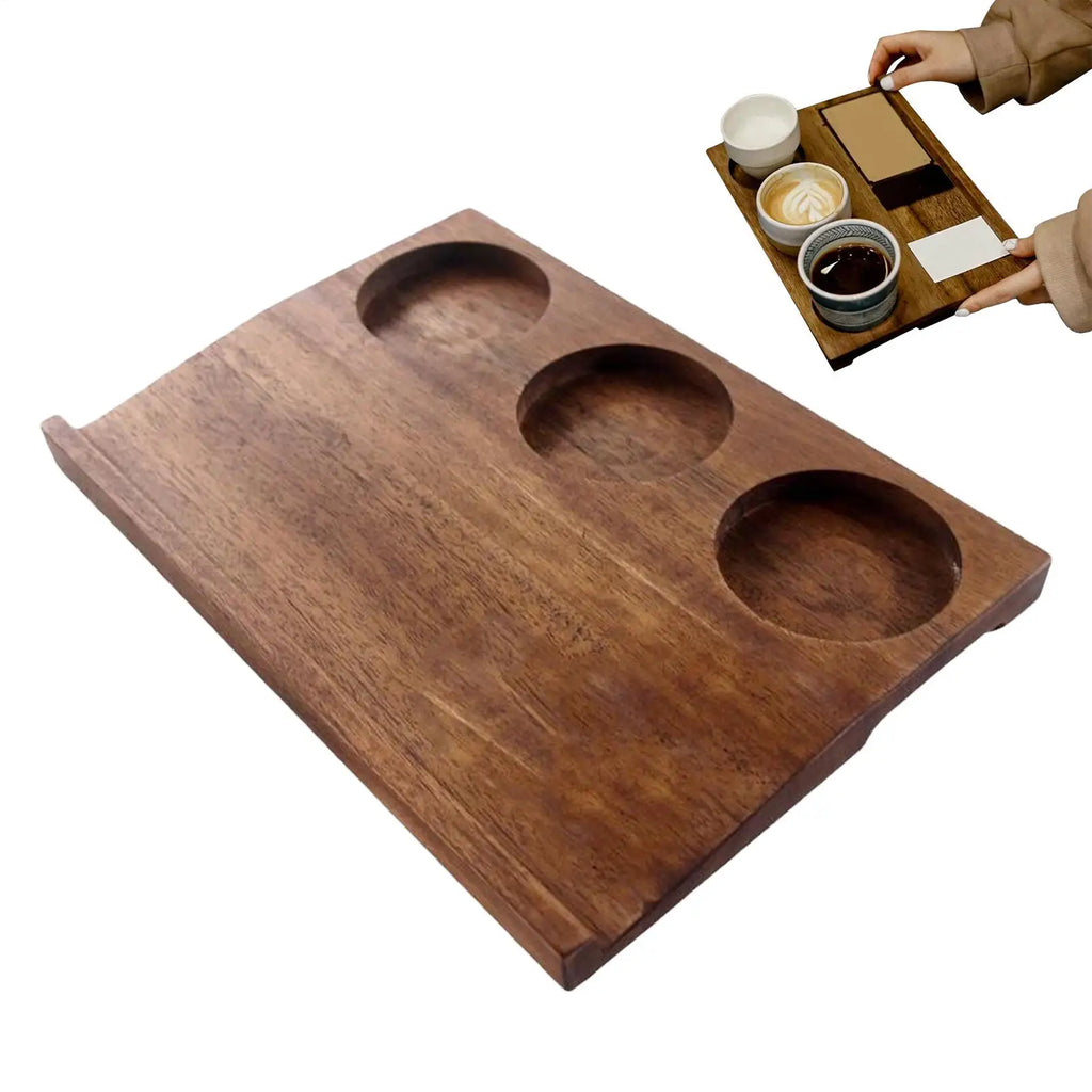 Wooden Food Tray Breakfast Tray Wooden Three-Grid Retro Serving Platter For Breakfast Meal Drinks Coffee Table Appetizers Party