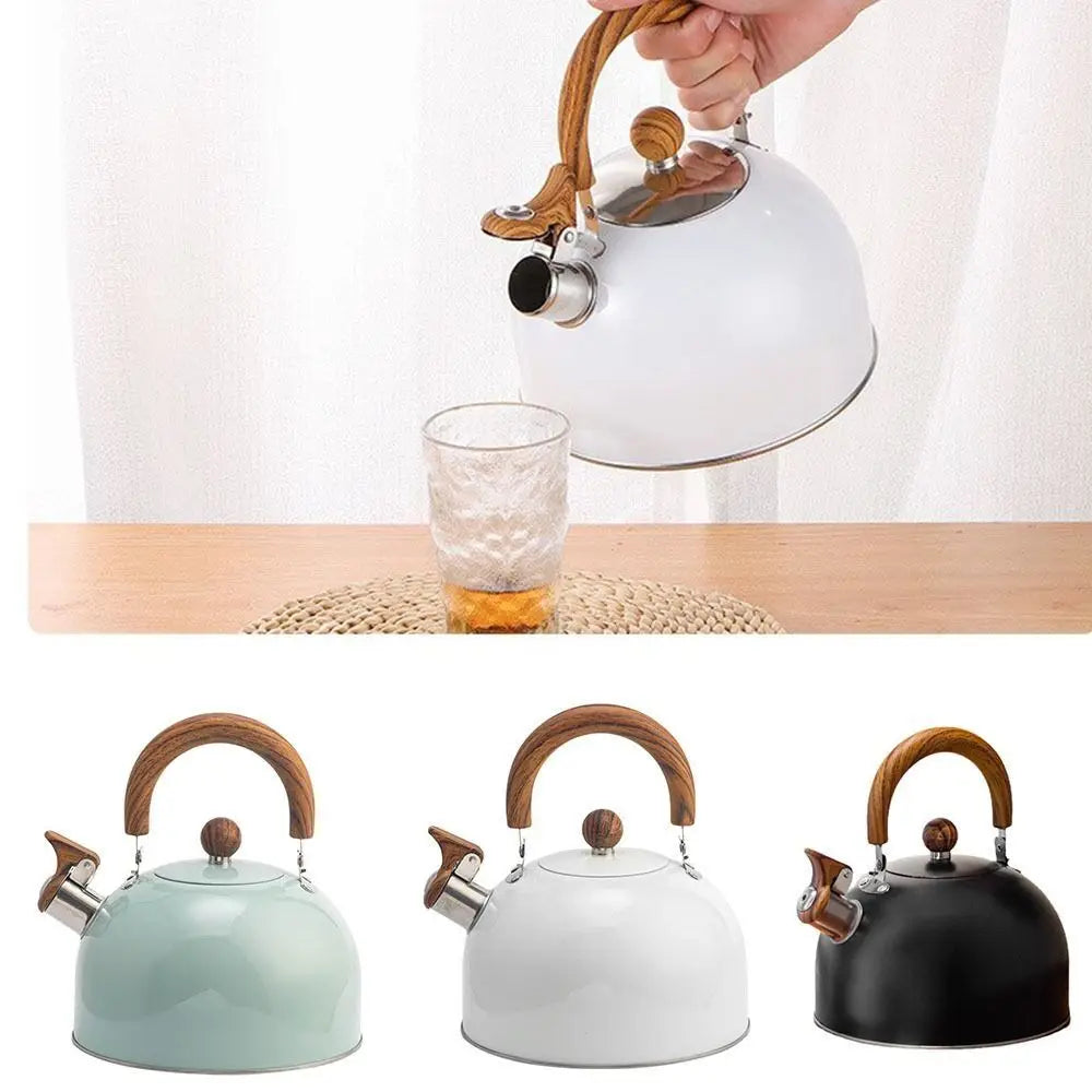 3L Gas operated Whistling kettle Easy to clean Camping equipment Stainless steel material Kitchen tea pot Heat-resistant handle
