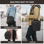 Men's Cowhide Shoulder Bag Casual Crossbody Bags Full Grain Leather Multifunctional Ipad Messenger Handbag Quality