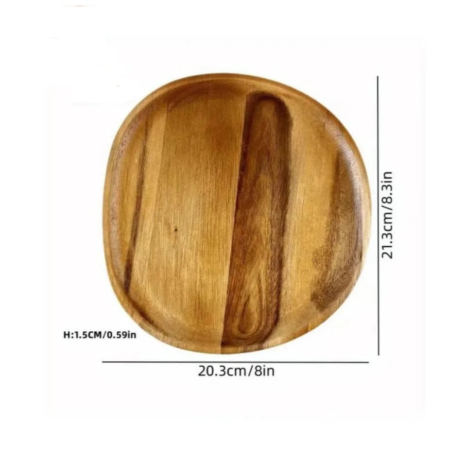 Japanese solid wood fruit plate factory wholesale wooden tray multi-size high-value fruit tray snack plate