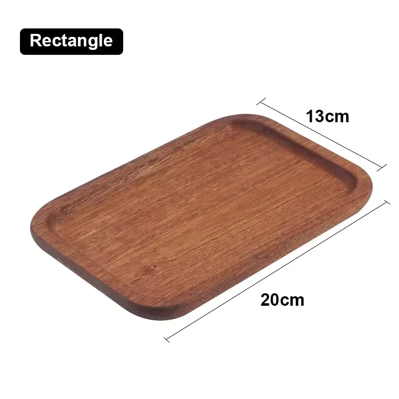Walnut Wooden Tray Ins Wind Small Wooden Plate Japanese Rectangular Dinner Plate Cake Bread Coffee Tea Solid Wood Plate Tray