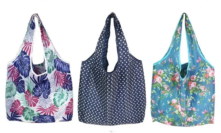 Tote Bags Flower Print Women's Grocery Handbags Outdoor Foldable Shopper Eco Shopping Bag Reusable Storage Bag Organizer Bags