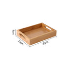 Wooden tray Bamboo tray 1PC Tea tray tableware holder Fruit bread dessert tea food tray with handle rectangle