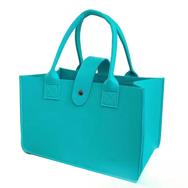 Tote Bag Women Shopping Bag Felt Foldable Grocery Basket  Storage Organizer Utility Tote Handbag for Picnic Beach Pool Travel