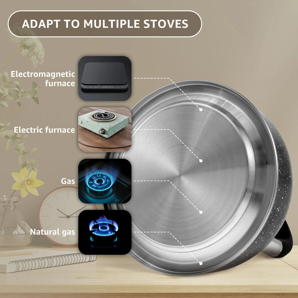 Whistling Kettle with Ergonomic Handle 2L Stove Top Kettle Stainless Steel Stove Top Tea Kettle Rapid Boiling Stove Top Tea Pots