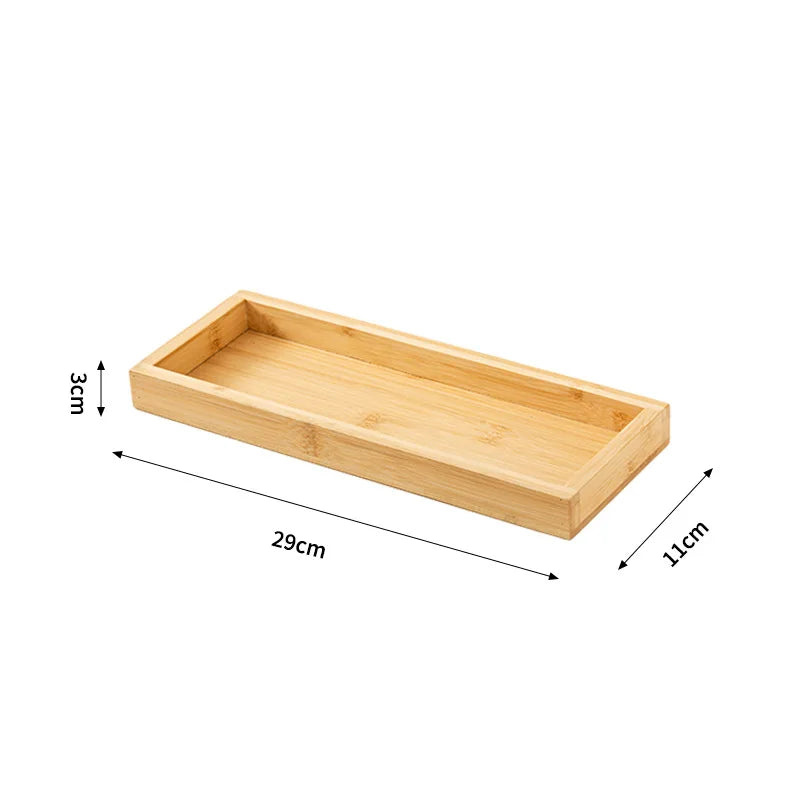 Rectangular WOOD Tea Tray Wooden Serving Tray Plate Fruit Bread Food Storage Tray Tableware Stand Home Kitchen Supplies