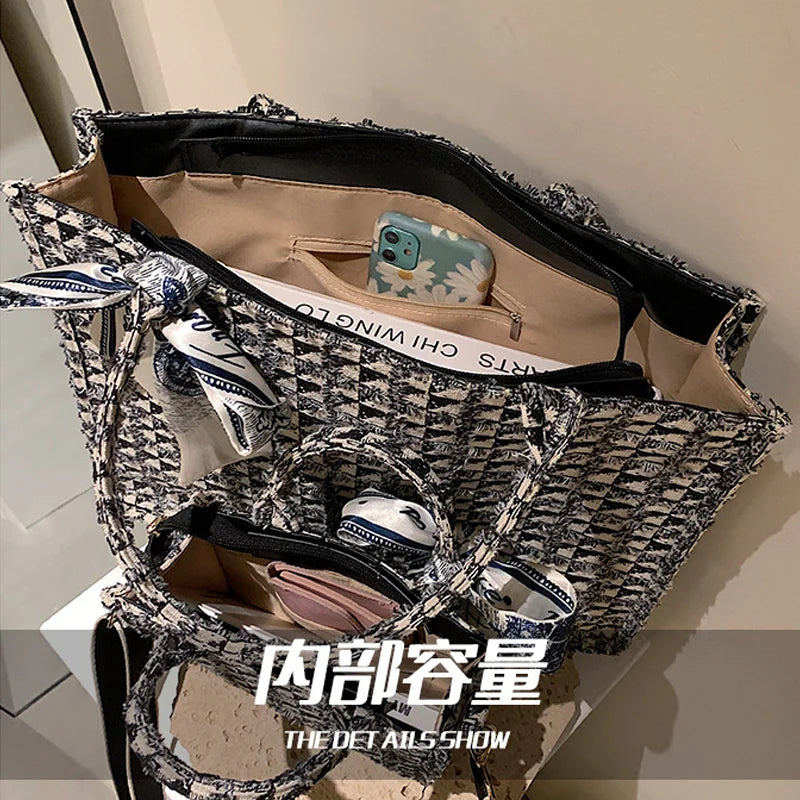 Women’s Tote Bags 2022 Trend New Mass Canvas Shoulder Bags Luxury Designer Handbags Casual Fashion Messenger Bags