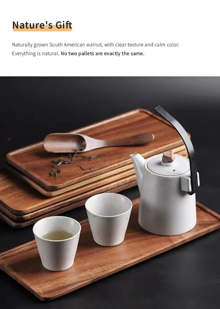 Natural Wooden Tray Rectangular Plate Fruit Snacks Food Storage Trays Hotel Home Serving Tray Decorate Supplies