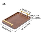 Wooden Serving Tray with Handles Bamboo Tea Tray Food Tray for Breakfast Coffee Dessert Snack Platter Home Coffee Table