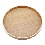 Wooden Serving Tray Tea Plate Fruits Candies Food Tray Home Decoration Round Tableware Salad Dessert Plate Kitchen Accessories