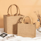 New Burlap Tote Bags Mini Burlap Beach Bags Portable Jute Tote Bag Multipurpose Burlap Hand Bags For Shopping Trips Beach School