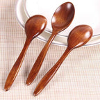 5pcs High Quality Wooden Soup Spoon Simple Design Durable Kitchen Utensil for Cooking Serving and Home Dining Tableware