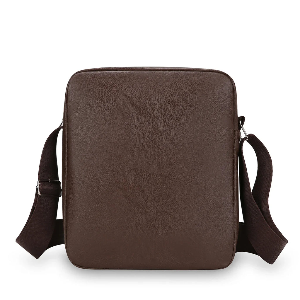 Men‘s PU Shoulder Bag Messenger Bag Casual Waterproof Nylon Zipper Pocket Handbag Fashion Tote Travel Male Crossbody Bags