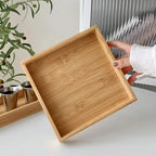 Rectangular WOOD Tea Tray Wooden Serving Tray Plate Fruit Bread Food Storage Tray Tableware Stand Home Kitchen Supplies