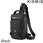 Men's Multifunction  Messenger Bag Shoulder Cloth Chest Bags Crossbody Casual Man USB Charging Handbag