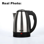 Stainless Steel Electric Kettle 1.8L 220V Silver Black Base Separation Desion Rust-resistant Durable for Home During Travel