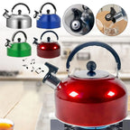 3L Stainless Steel for Hiking Cooking Ergonomic Handle Whistling Kettle Teakettle Stove Gas Water Kettle Teapot for Trips