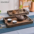 Wooden Rectangular Tea Tray Wooden Tray Wooden Hotel Dinner Tray Suitable for Dinner Dessert Bathroom Supplies Kitchen Storage