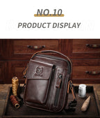 Casual Fashion Men's Messenger Bag's Business Portable Handbag Man Leather Shoulder Bag Mobile 6.5'' Phone Bags