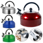 3L Stainless Steel for Hiking Cooking Ergonomic Handle Whistling Kettle Teakettle Stove Gas Water Kettle Teapot for Trips