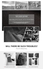 Crazy Horse Skin Men's Wearing Belt Phone Waist Bag Top Layer Cowhide Multi functional Single Shoulder Crossbody Phone Bag