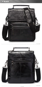 Genuine Leather Men's Shoulder Bag Luxury Work Business Messenger Bags Fashion Male Crossbody with Adjustable Straps
