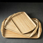 Wooden Tray Cake Bread Tray Put Water Cup Flat Tray Household Kitchen Storage Tray