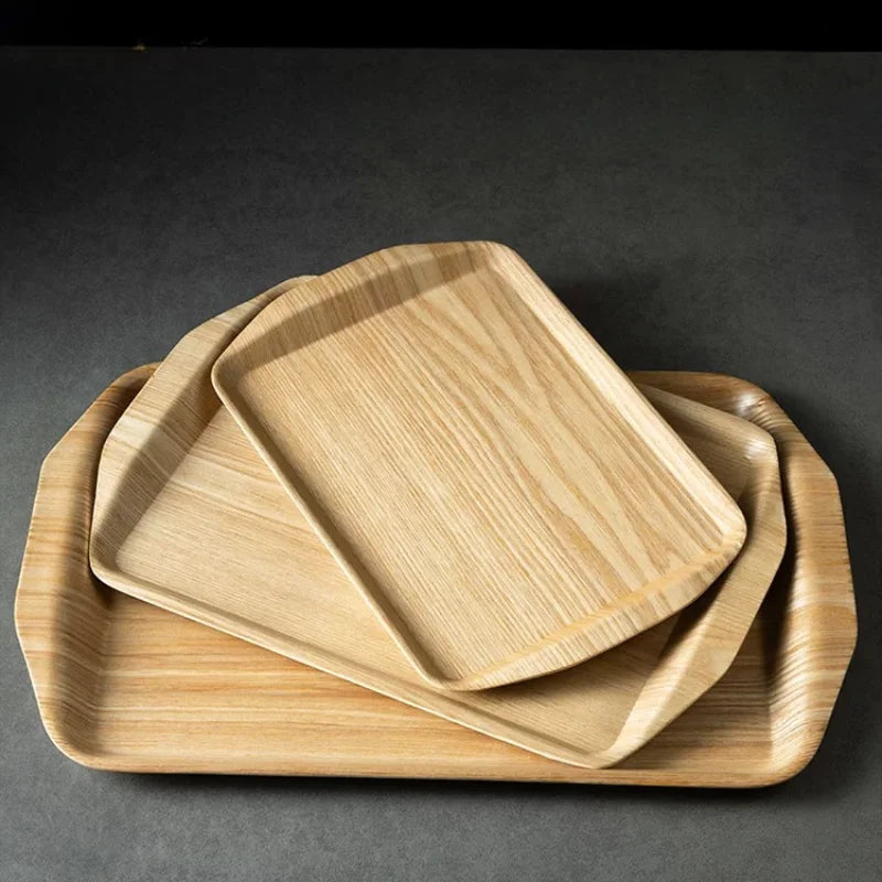 Wooden Tray Cake Bread Tray Put Water Cup Flat Tray Household Kitchen Storage Tray