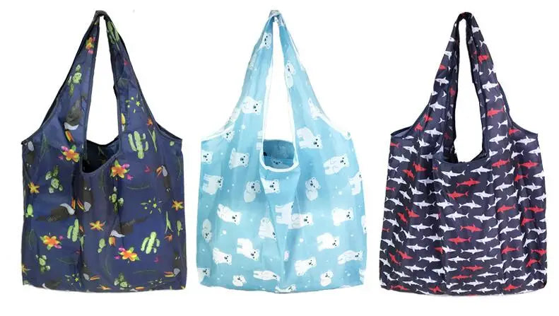 Tote Bags Flower Print Women's Grocery Handbags Outdoor Foldable Shopper Eco Shopping Bag Reusable Storage Bag Organizer Bags