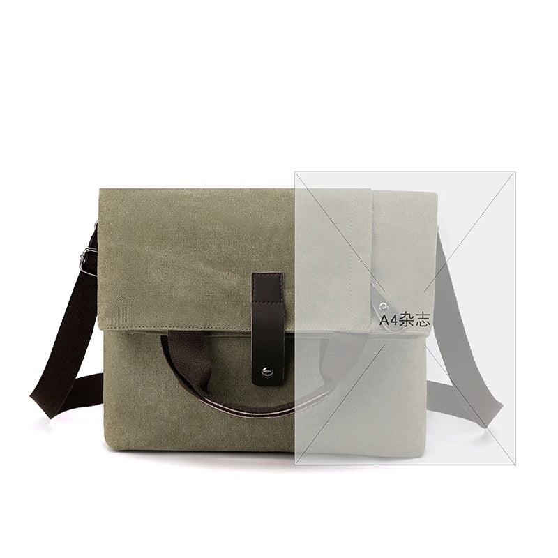 Men's Fashion Canvas Shoulder Bags Business Travel Crossbody Bags Men Multifunctional Messenger Bags Briefcase Men Handbag Tote